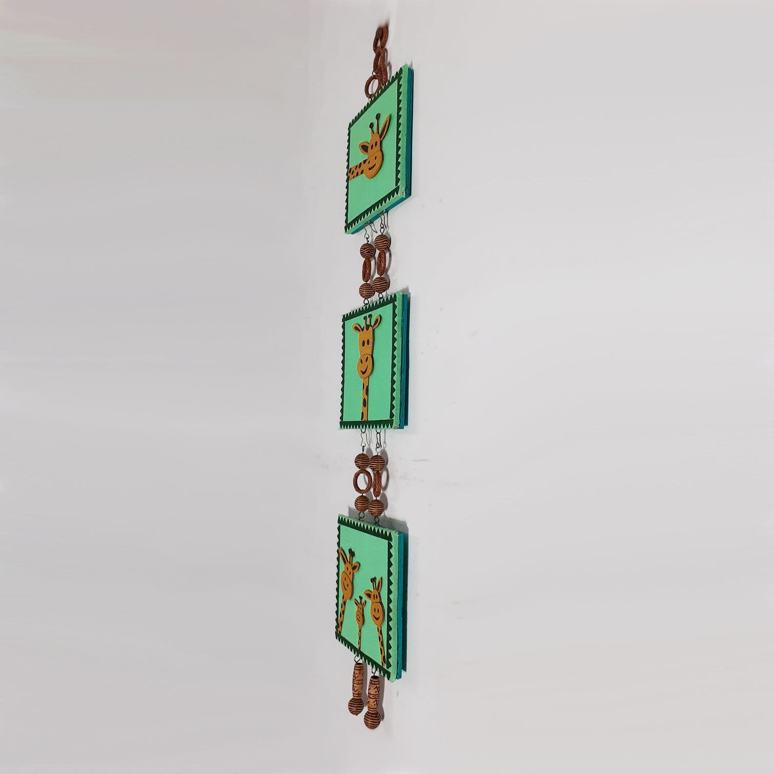 TWAKSATI HANDMADE WONDERING GIRAFFE WALL HANGER -LIGHT GREEN